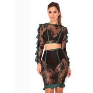 House of CB  London Sheer Lace Skirt Size Medium